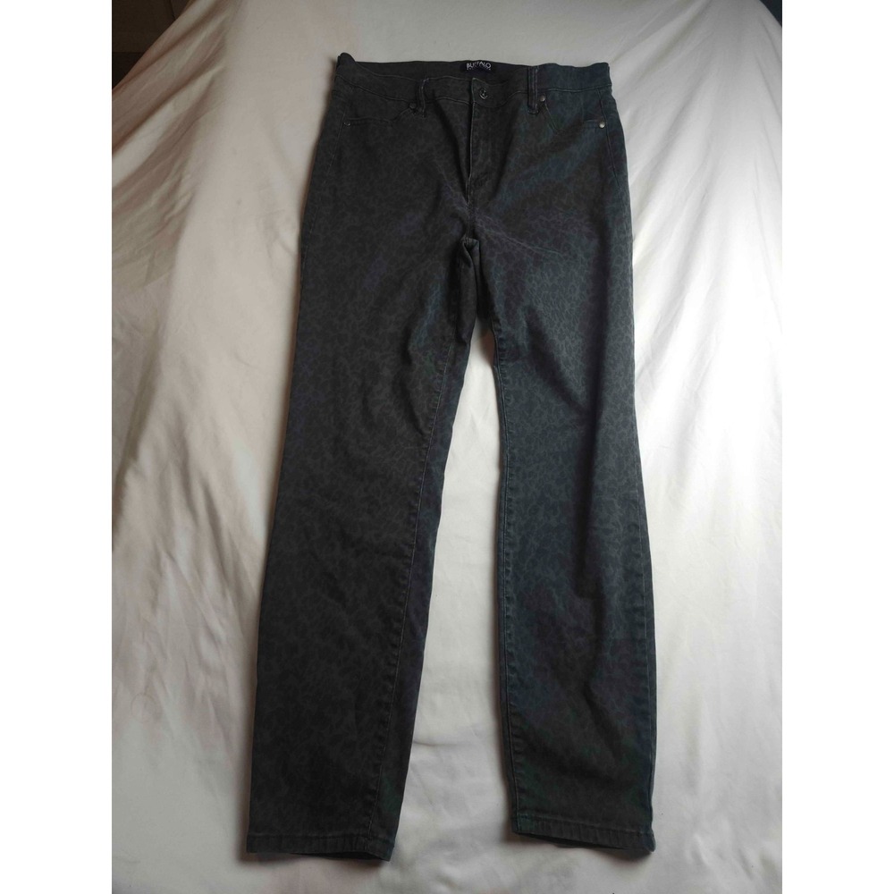 Buffalo David Bitton Hanna Skinny Leg Pants Womens12/32 Black Leopard High Rise